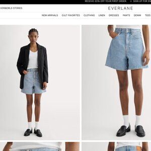 Everlane Light Blue High-Rise Jean Shorts